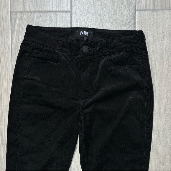 PAIGE HOXTON Ultra Skinny Black Velvet Corduroy Mid Rise Jeans 27 - Picture 2 of 10